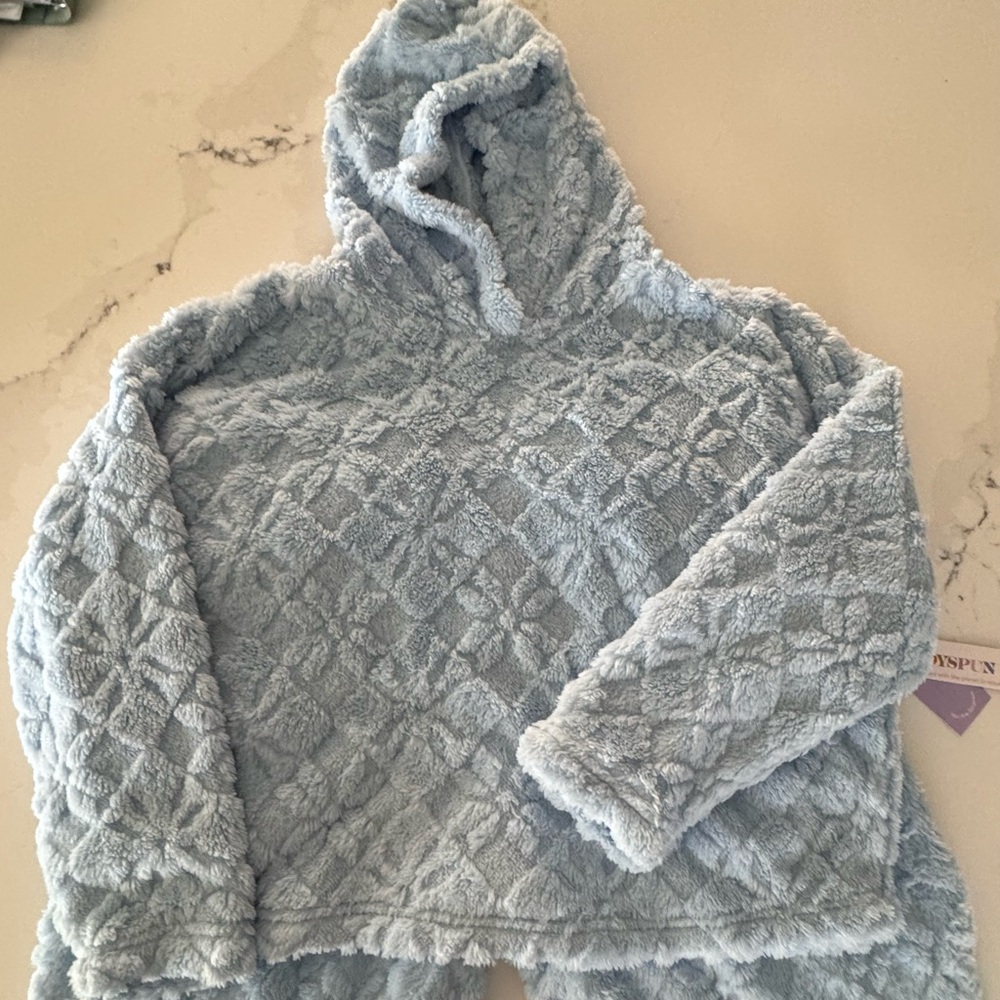Cozy Textured Hoodie in Light Blue